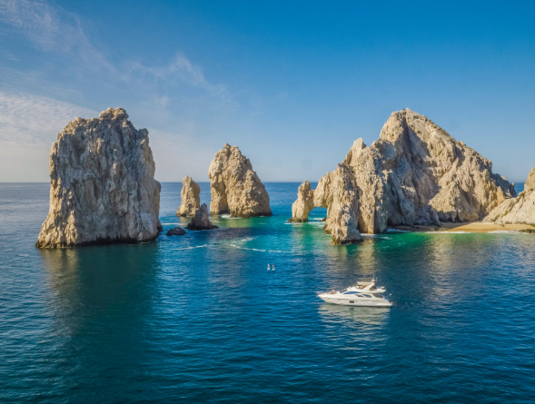 A Yyacht at the middle of the sea